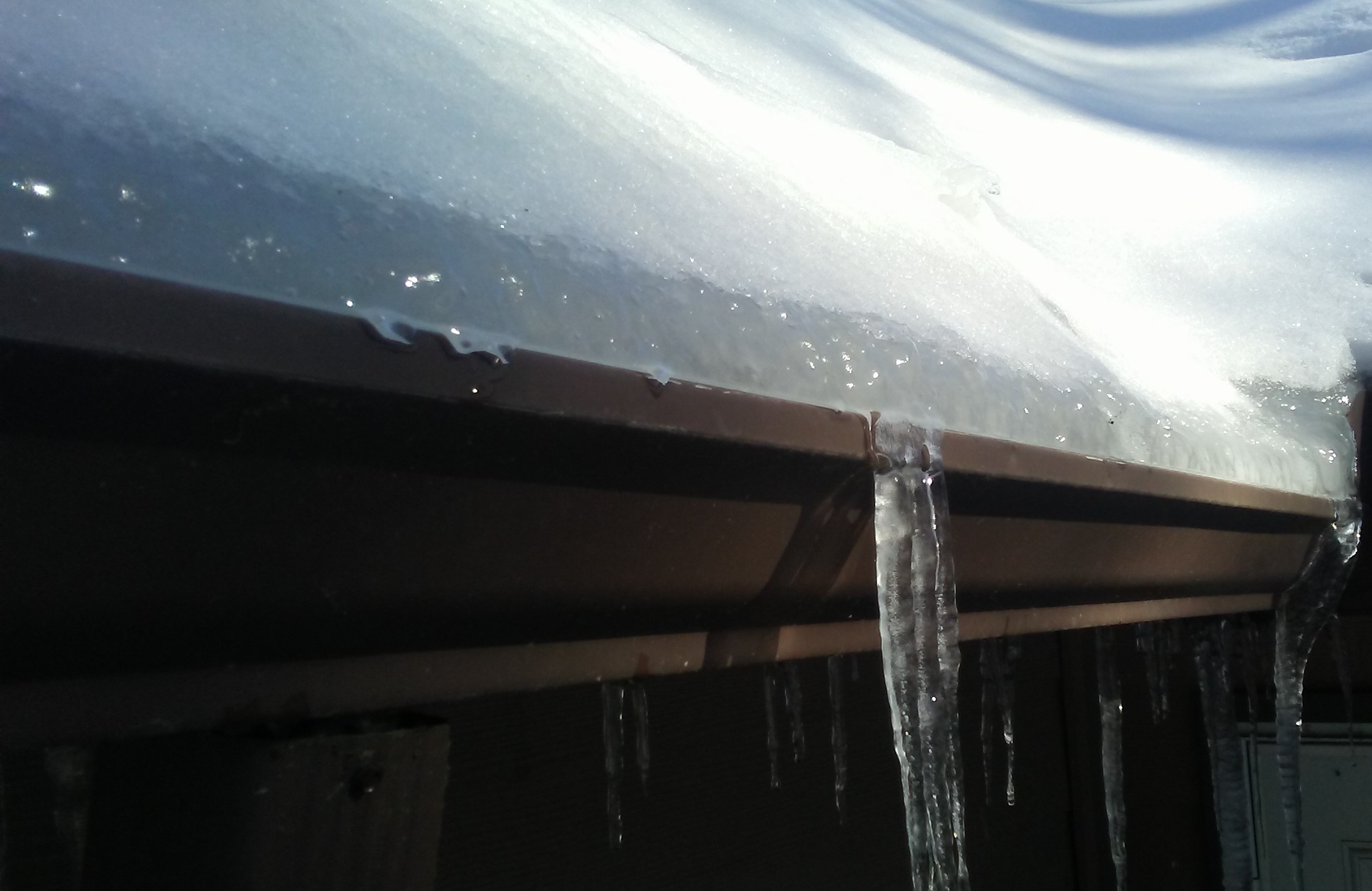 Ice Dam with Icicles
