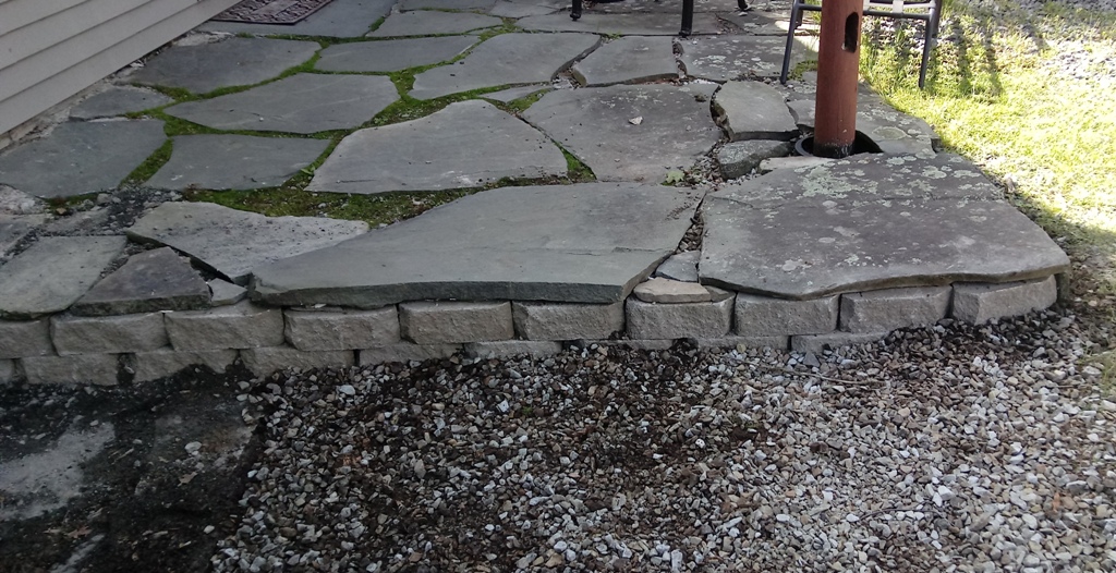 Bluestone Patio Subsidence Repair by Apple Creek Landscaping LLC.